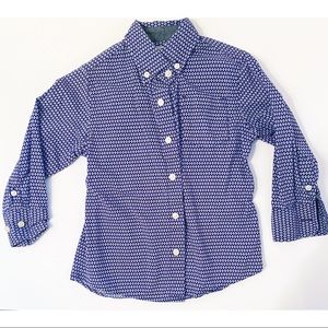 Crewcuts Blue Patterned Button Down Shirt